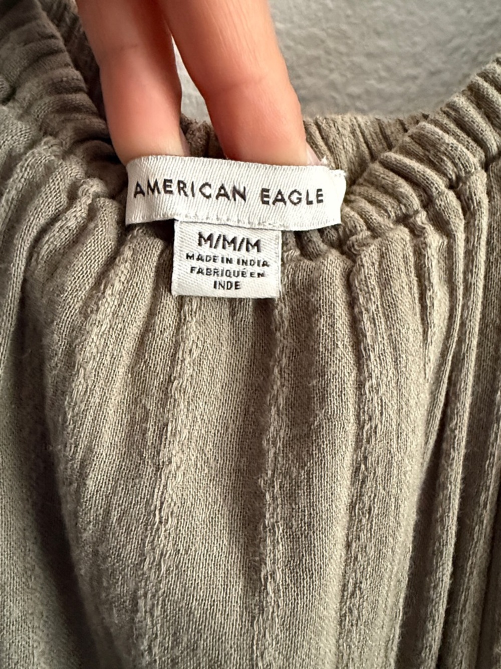 American Eagle Smocked Babydoll Maxi Dress Green Boho Cottagecore M - Picture 5 of 8